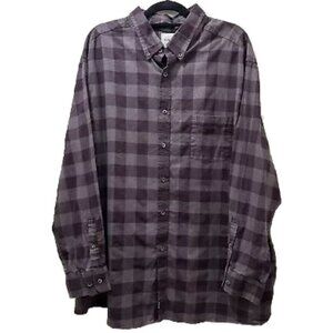 2/$30 ROWM Plaid Button Down Shirt Mens 2XB Purple Grunge Casual Skater 90s